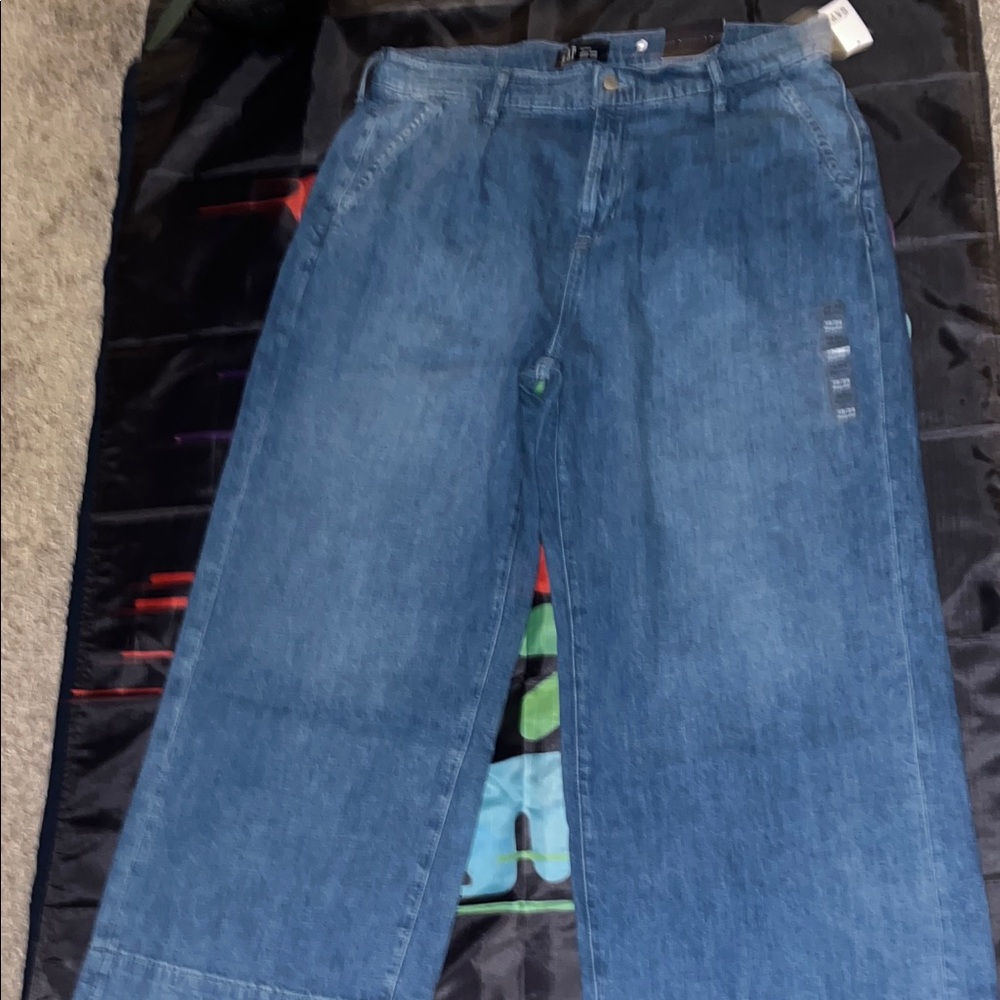 New GAP Wide-Leg Denim Jeans Size 18/34R - Picture 5 of 9
